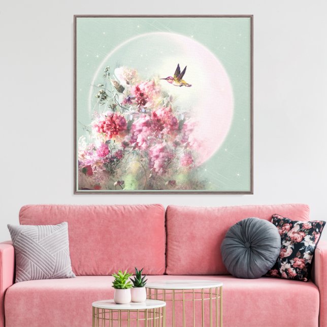 Lune Et Fleurs - Toile Enveloppée (Insitu(Salon))