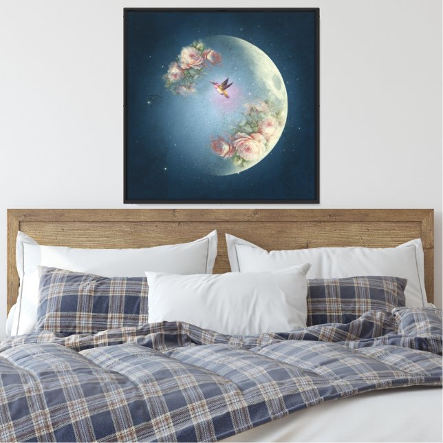 Lune Et Fleurs - Toile Enveloppée (Insitu(Chambre))
