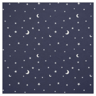 Lune et tissu minuscules bleus de minuit de profil
