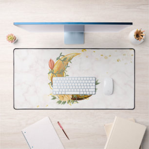 Lune florale, design nature beige et jaune