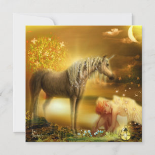 Lune Imaginaire triste Fée fille et licorne