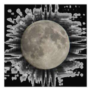 Lune, la lune, la luna, the moon poster