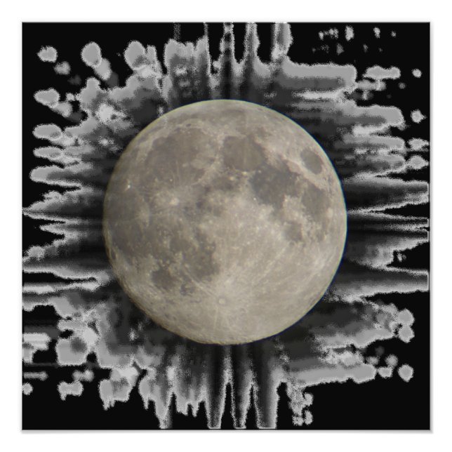 Lune, la lune, la luna, the moon poster (Devant)