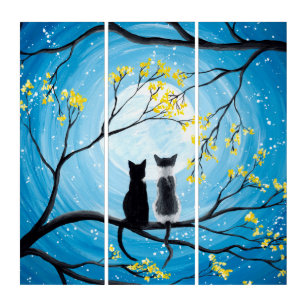 Lune lunaire avec chats