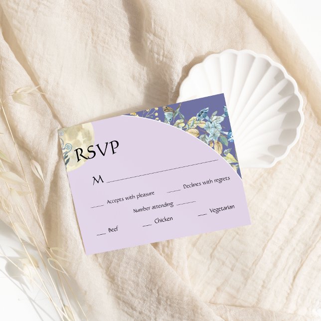 Lune lunaire lunaire violet mariage RSVP (Créateur téléchargé)