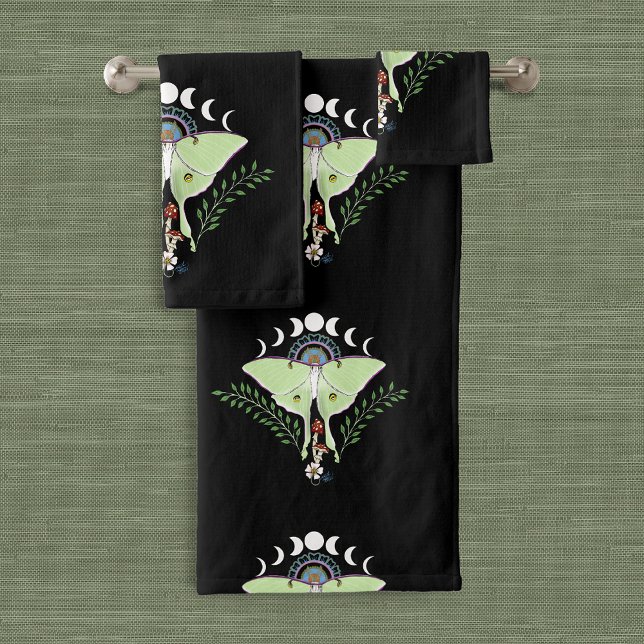 Lune Papillon Éthérée Verte Mystique Céleste (Créateur téléchargé)