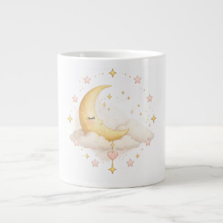 Lune pastel cosy et étoiles Tasse céramique rêveus