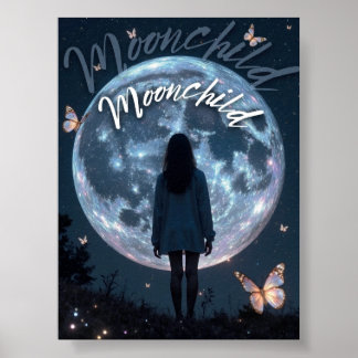 Lune - Poster de la Fille Céleste avec Lune