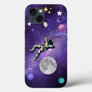 Lune spatiale et étoiles iPhone / coque ipad