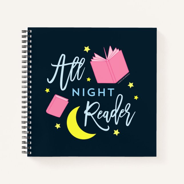 Lune Stars et livres roses Tous Lecteur de Nuit (Devant)