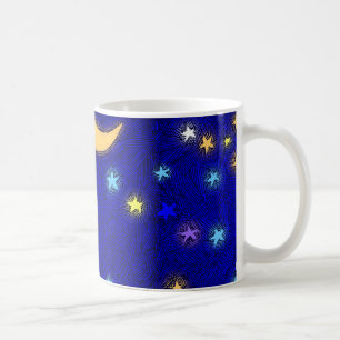 Lune vintage et étoiles qui s'échauffent de la Mug