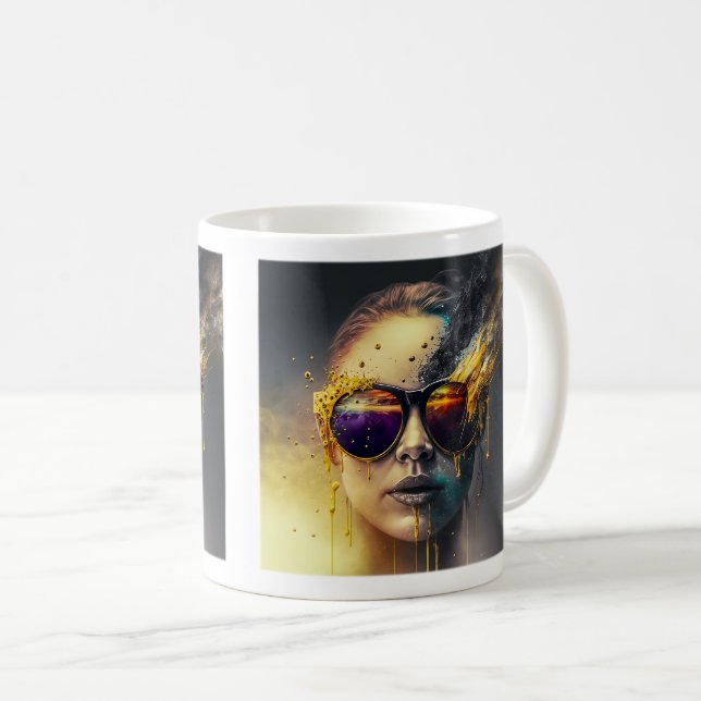 Lunettes brûlantes Mug classique, 11 oz (Devant droit)