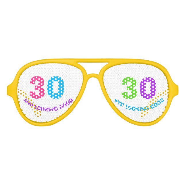 Lunettes De Fête Aviateur 30e FÊTE D'ANNIVERSAIRE, AMUSANT À L'AIR BON (Devant)
