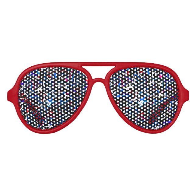 Lunettes De Fête Aviateur 80 Rocher Rouge Blanc Bleu 4 juillet Amérique (Devant)