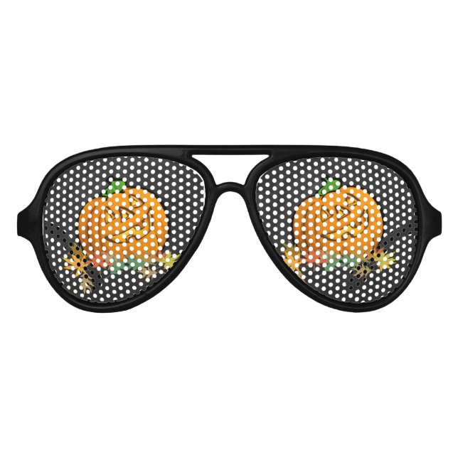Lunettes De Fête Aviateur Animaux Effrayants Citrouille (Devant)