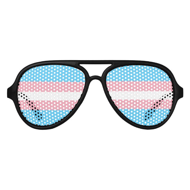 Lunettes De Fête Aviateur Arrière - plan de couleur Transgenre Pride (Devant)