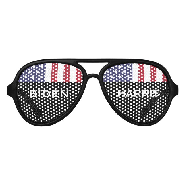 Lunettes De Fête Aviateur BIDEN HARRIS 2024 États-Unis Drapeau Aviateurs (Devant)
