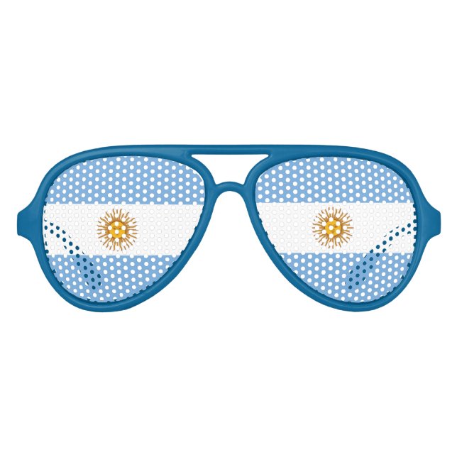 Lunettes De Fête Aviateur Bleu Argentine drapeau de la fête ombre des lunett (Devant)