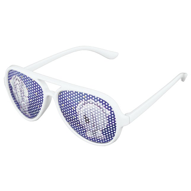 Lunettes De Fête Aviateur Cadeau Eléphant blanc mignon (Angle)