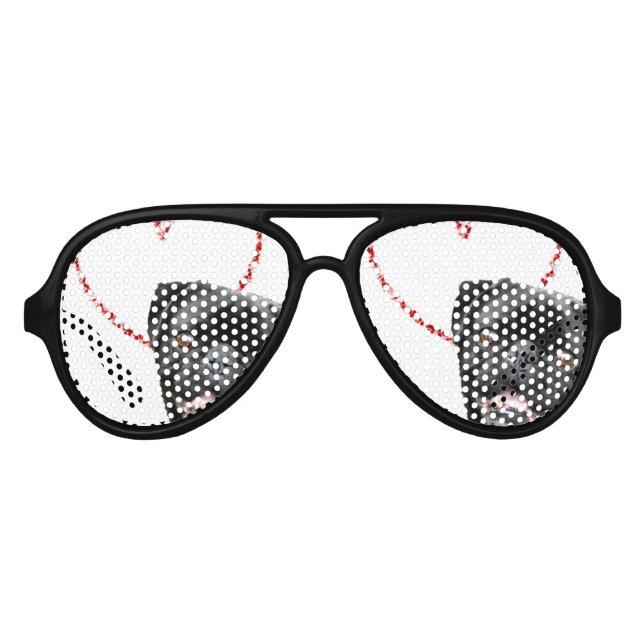 Lunettes De Fête Aviateur Chien de carlin de Valentine (Devant)