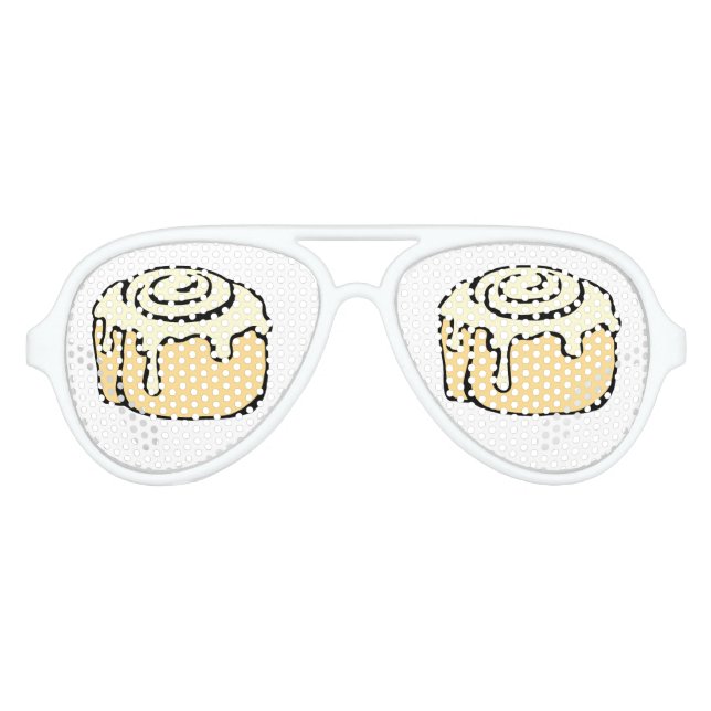 Lunettes De Fête Aviateur Cinnamon Roll Honey Bun mignon dessin (Devant)