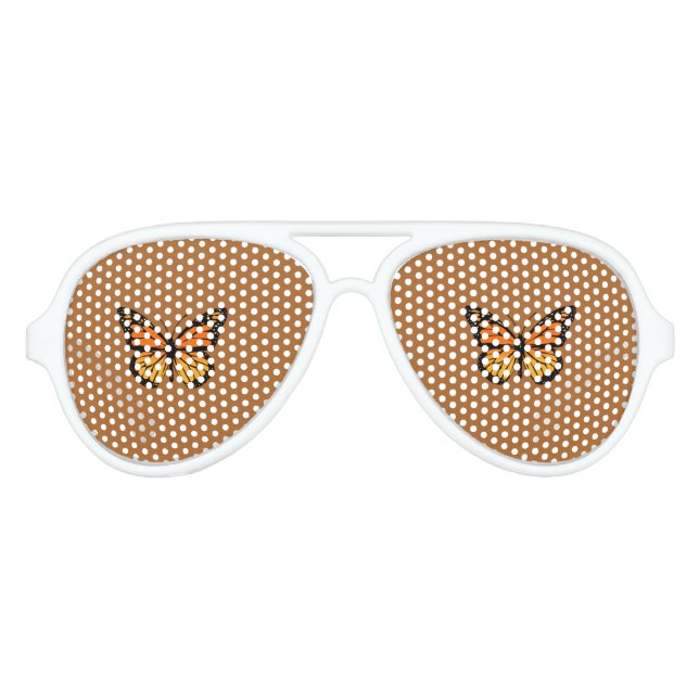 Lunettes De Fête Aviateur Couleurs du papillon monarque (Devant)