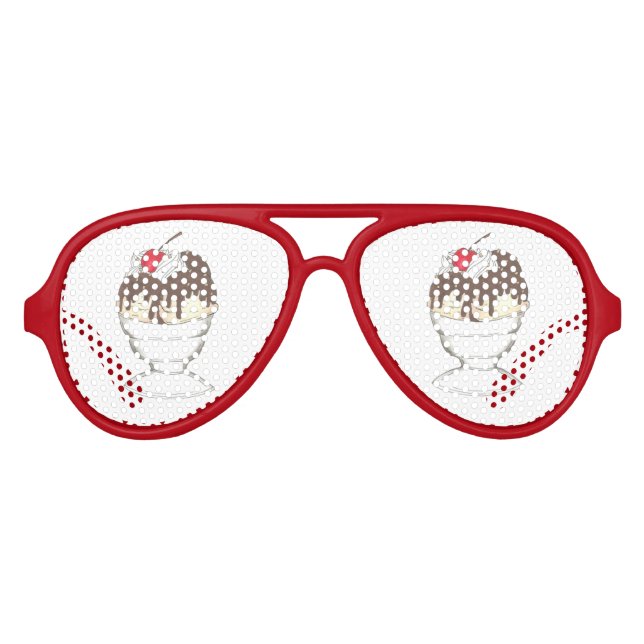 Lunettes De Fête Aviateur Crème glacée annuelle Social Favoriser Hot Fudge S (Devant)