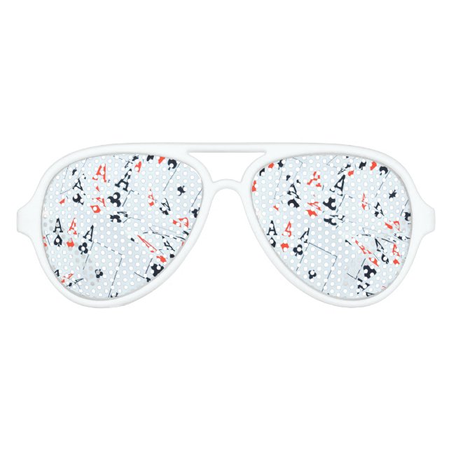 Lunettes De Fête Aviateur "Deck of Destiny : Layered Aces in a Poker Shuffle (Devant)