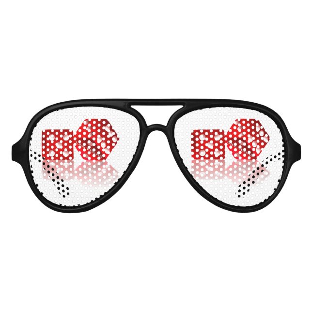 Lunettes De Fête Aviateur Dice rouge de Las Vegas (Devant)