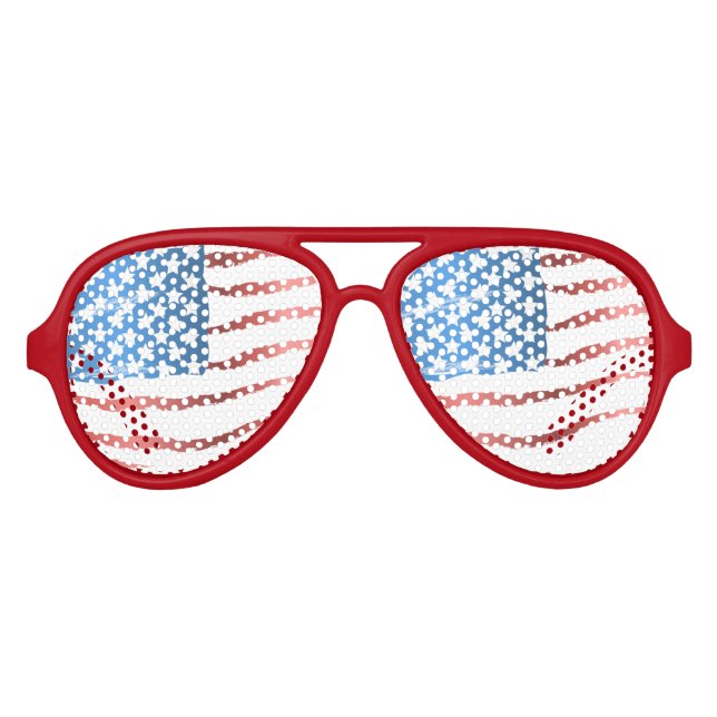 Lunettes De Fête Aviateur Drapeau américain (Devant)