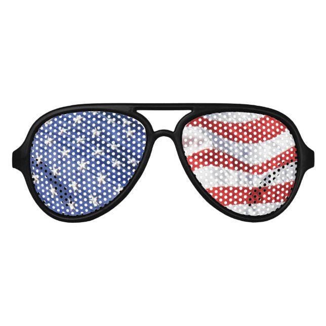 Lunettes De Fête Aviateur Drapeau américain agitant étoiles et rayures USA (Devant)