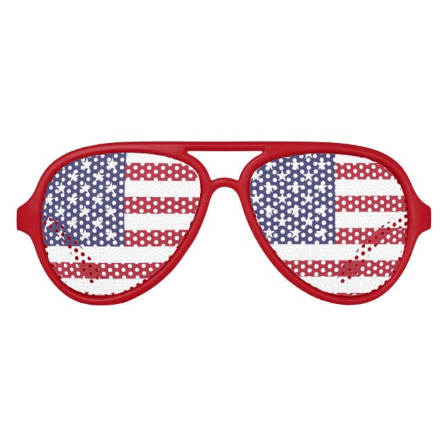 Lunettes De Fête Aviateur Drapeau américain patriotique Drapeau américain ét (Devant)