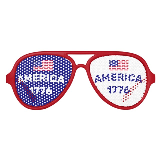 Lunettes De Fête Aviateur Drapeau Amérique 1776 B (Devant)