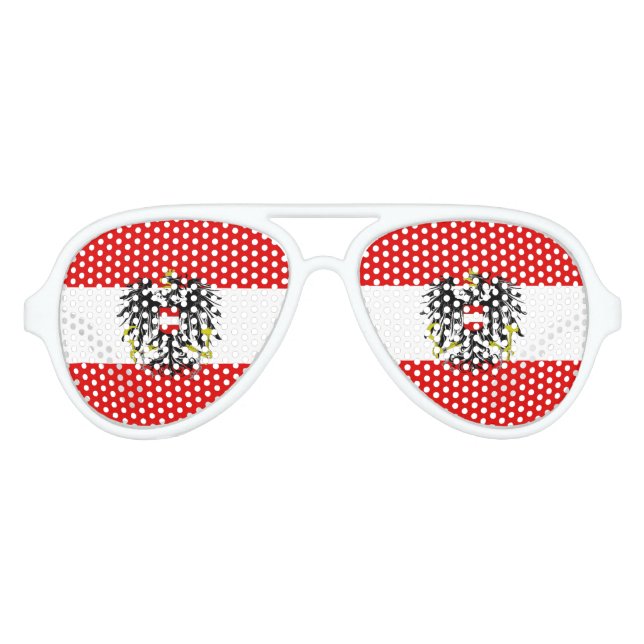 Lunettes De Fête Aviateur Drapeau autrichien (Devant)