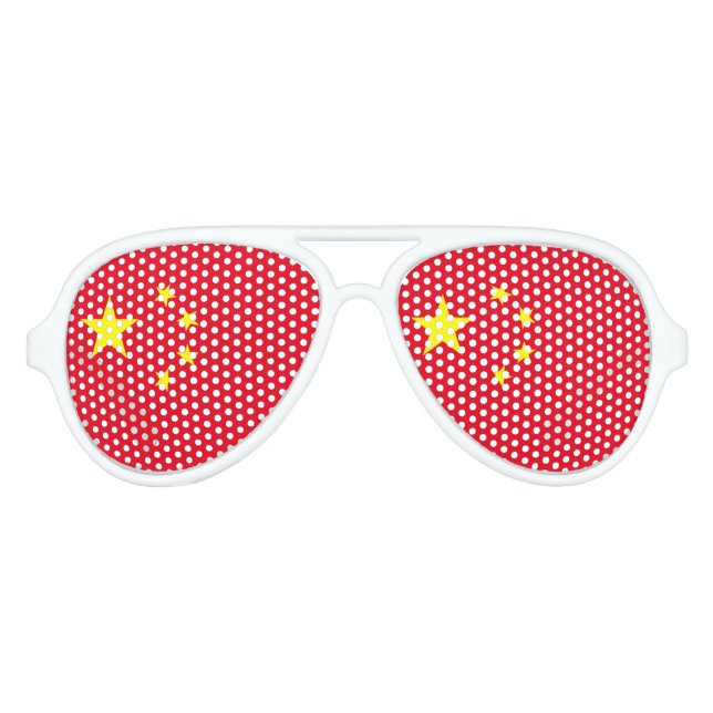 Lunettes De Fête Aviateur Drapeau chinois (Devant)
