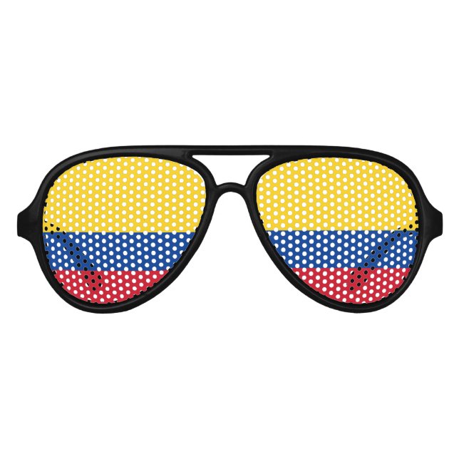 Lunettes De Fête Aviateur Drapeau Colombie - Bandera De Colombia (Devant)