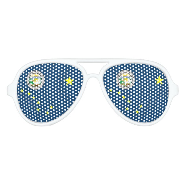 Lunettes De Fête Aviateur Drapeau de l'Alaska (Devant)