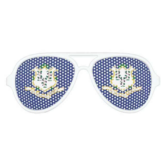 Lunettes De Fête Aviateur Drapeau de l'État du Connecticut (Devant)