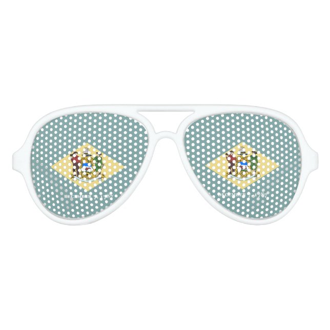 Lunettes De Fête Aviateur Drapeau de l'État du Delaware (Devant)