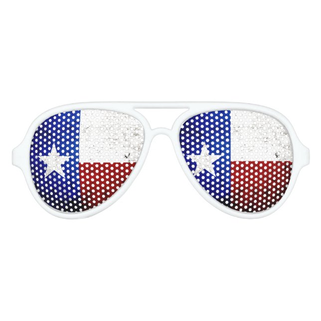 Lunettes De Fête Aviateur Drapeau d'état du Texas Grunge noir (Devant)