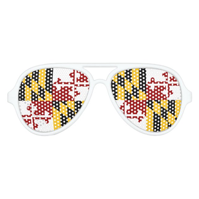 Lunettes De Fête Aviateur Drapeau du Maryland (Devant)