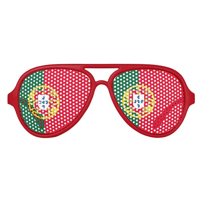 Lunettes De Fête Aviateur Drapeau du Portugal pour jour férié au Portugal (Devant)