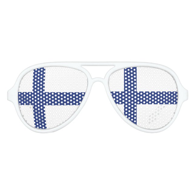 Lunettes De Fête Aviateur Drapeau Finlande (Devant)
