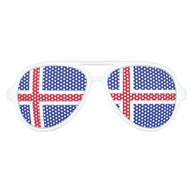 Lunettes De Fête Aviateur Drapeau Islande (Devant)