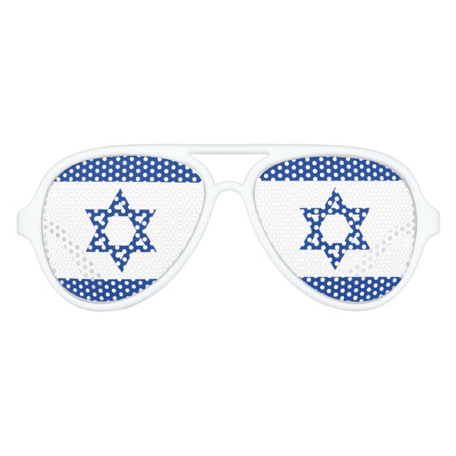 Lunettes De Fête Aviateur Drapeau Israël (Devant)