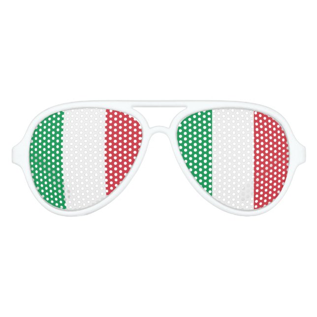 Lunettes De Fête Aviateur Drapeau italien, Drapeau italien amusant (Devant)
