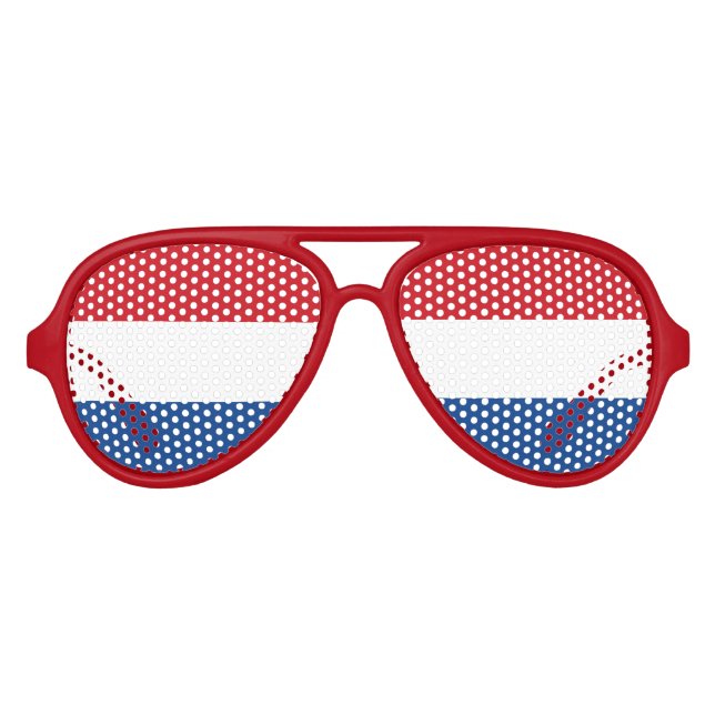 Lunettes De Fête Aviateur Drapeau néerlandais (Devant)