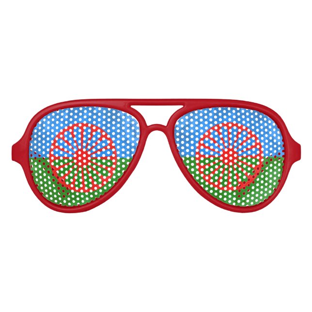 Lunettes De Fête Aviateur Drapeau romani (Devant)