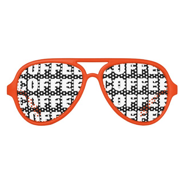 Lunettes De Fête Aviateur Drôle de la fête de l'addiction au café ombre lune (Devant)