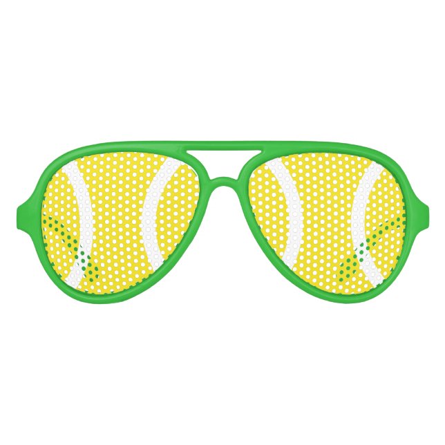 Lunettes De Fête Aviateur Drôle teinte jaune de la fête de tennis (Devant)